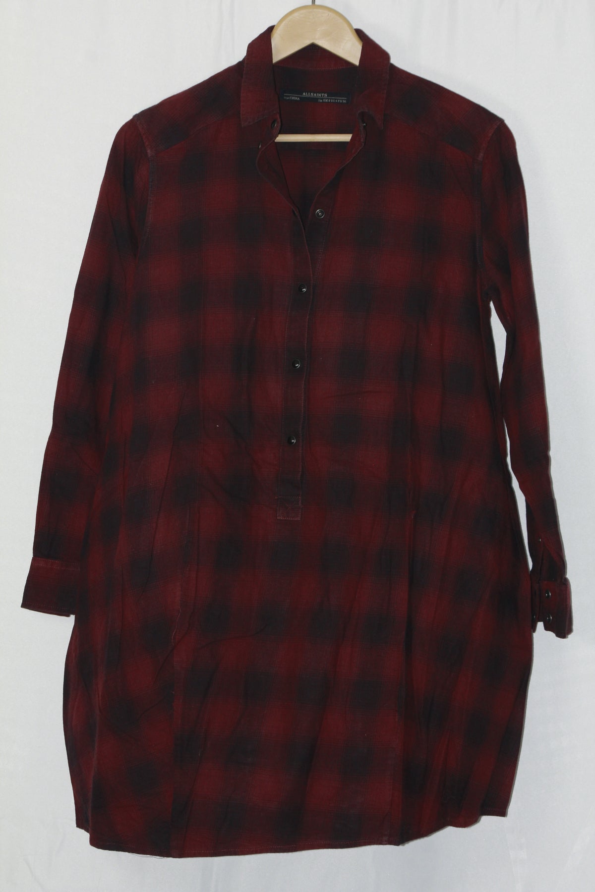 Urban Edge: Maroon & Black Checkered Button-Down-Small