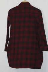 Urban Edge: Maroon & Black Checkered Button-Down-Small