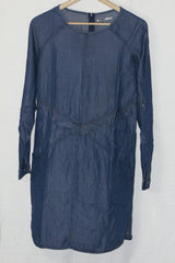 Dry Wash Blue Denim-Style Dress