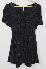 Next Black Polka Dot Half Sleeve Blouse - Medium