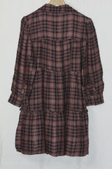 Thriftyfy Brown & Black Checkered Dress