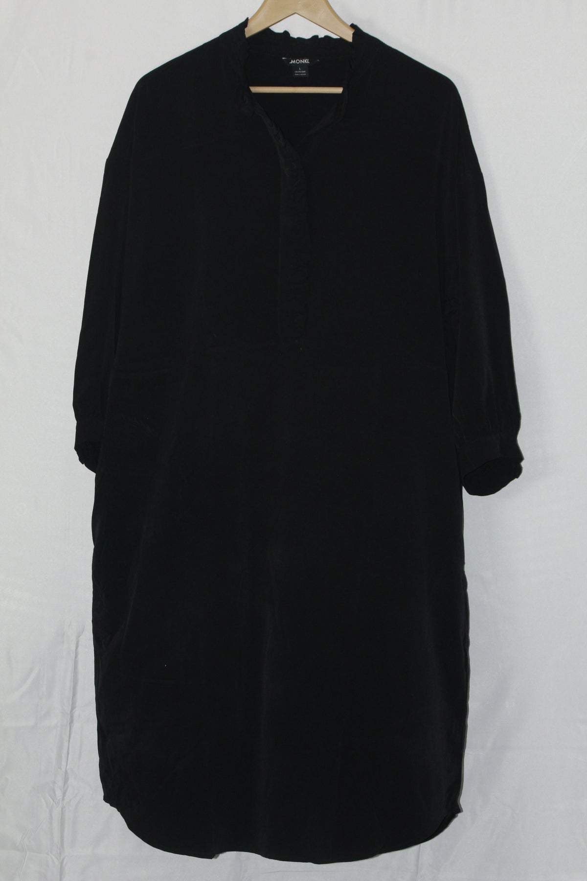 Monkl Black Full-Sleeve Dress