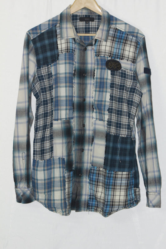 Diesel Checkered Shirt – White & Blue