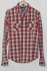 S&D Red & Off-White Checkered Full Sleeve Button-Down Shirt