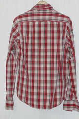 S&D Red & Off-White Checkered Full Sleeve Button-Down Shirt