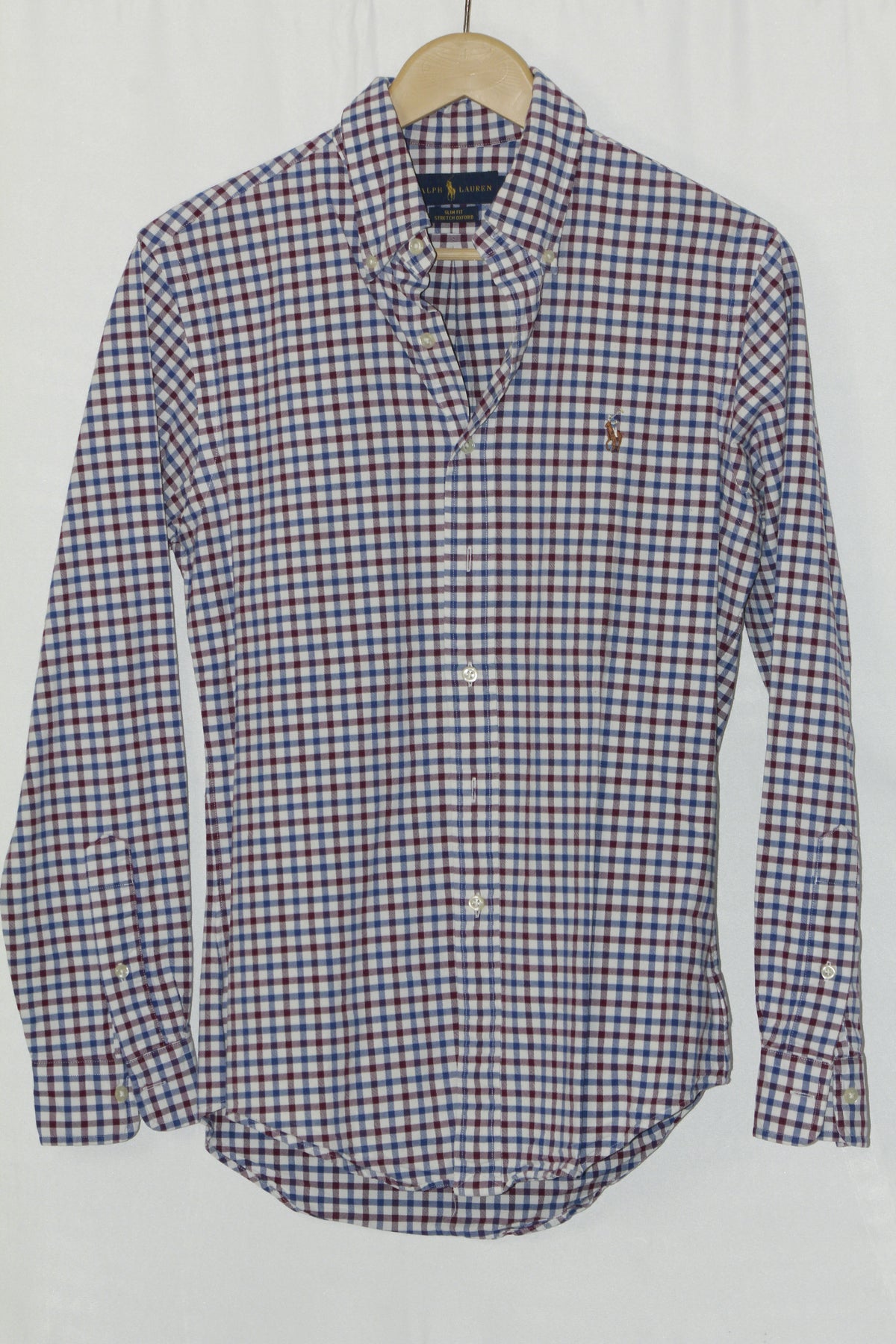 Ralph Lauren White & Blue Checkered Button-Down Shirt