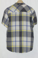 Ben Sherman Grey, White & Yellow Checkered Half Sleeve Button-Down Shirt