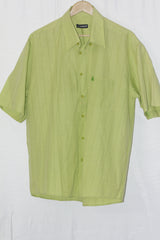 Dolce & Gabbana Green Half Sleeve Button-Down Shirt