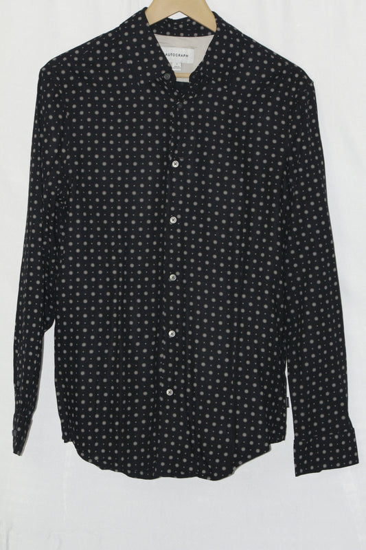 M&S Autograph Black Mix Button-Down Shirt