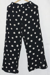 Very Black & White Open-Style Palazzo Pant (Medium)