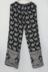 Thriftyfy Black Camel Print Palazzo Pant (Medium)