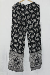 Thriftyfy Black Camel Print Palazzo Pant (Medium)