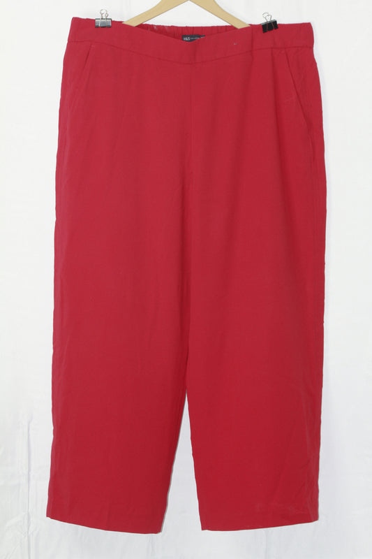 M&S Red Long Palazzo Pant (XL)