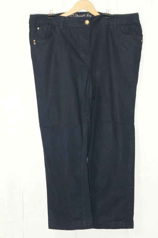 Tu Navy Blue Straight Pant - Large