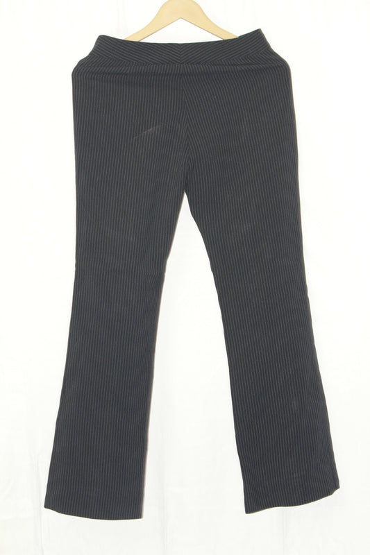 Thriftyfy Black & White Striped Bell Bottom Pants