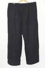 M&S Black Linen Blend Palazzo Pant (XL)