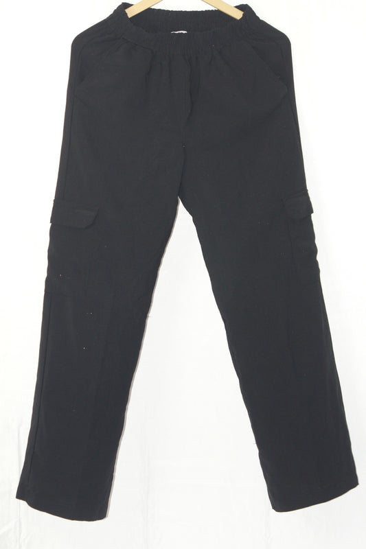 Tu Woman Black 6-Pocket Palazzo Pant (Small)