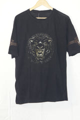 Thriftyfy Black Printed T-Shirt
