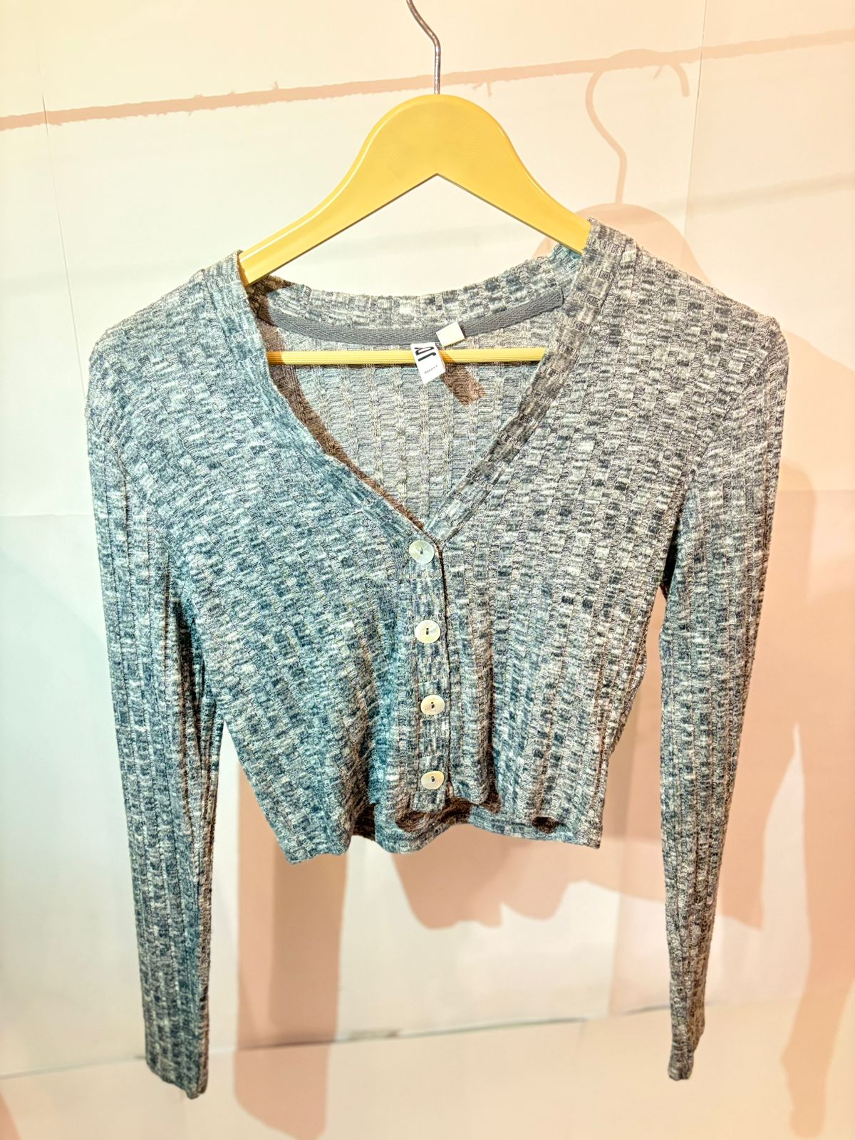 JDY Buttoned Grey Winter Crop Top