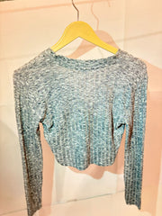 JDY Buttoned Grey Winter Crop Top