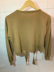 Boohoo Laced Camel Winter Crop Top