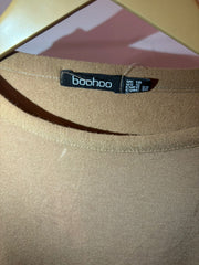 Boohoo Laced Camel Winter Crop Top