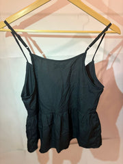 Boohoo Buttoned Black Tank Top