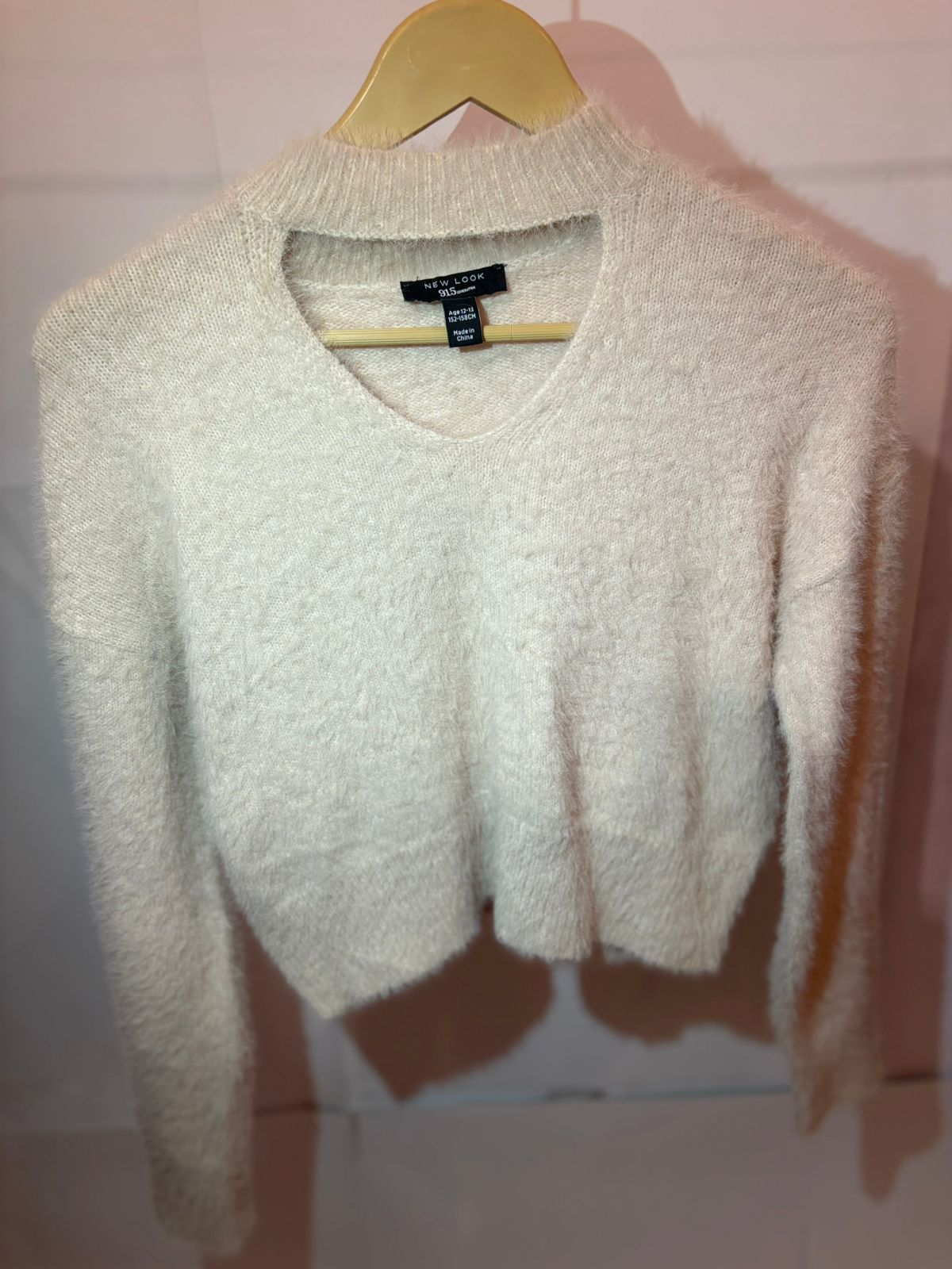 New Look Cream Fur Winter Crop Top