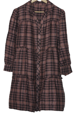 Thriftyfy Brown & Black Checkered Dress
