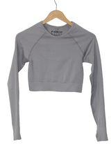 Gray Full Sleeve Crop Top – Work Out (XS)