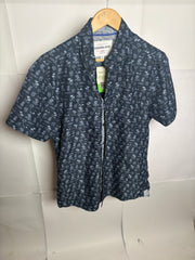 International Report Navy Blue Half Sleeve Beach Shirt