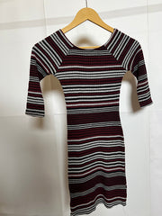 Mahroon Luxe Stripe Bodycon